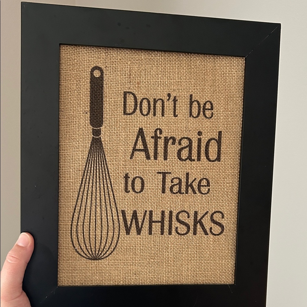 Black Framed Kitchen Art - Whisk Humor